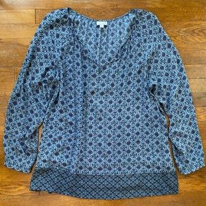 J jill blue peasant blouse xl